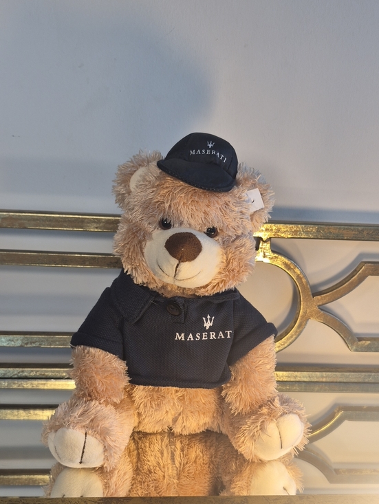 Maserati Teddy Bear Plush with Hiratsuka Attire-Limited, 12", Brown & Navy Blue